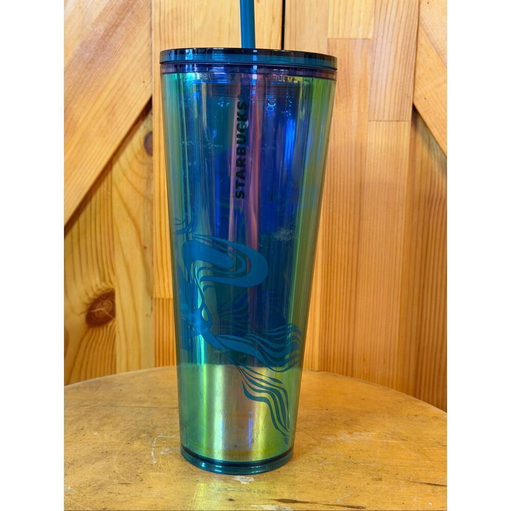 Starbucks 2023 Spring Iridescent Mermaid Tumbler Cold Cup Tall Venti 24 oz NWT (